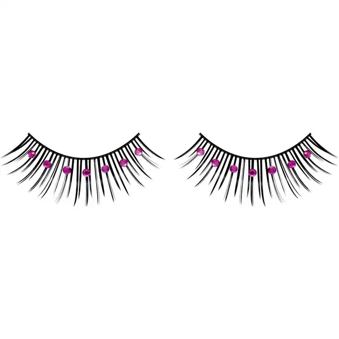 Чёрно-фиолетовые ресницы со стразиками - Eyelashes Collection