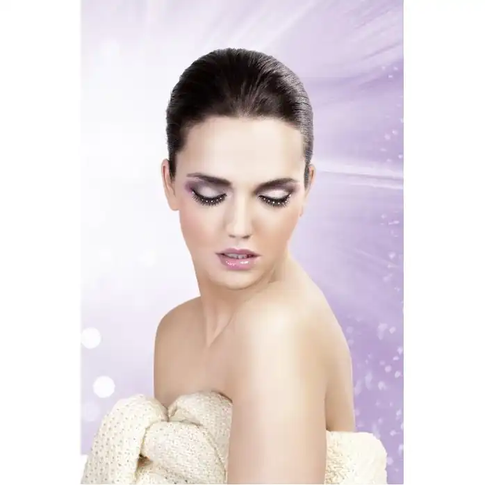 Чёрные ресницы с серебряными стразами - Eyelashes Collection. Фотография 2.