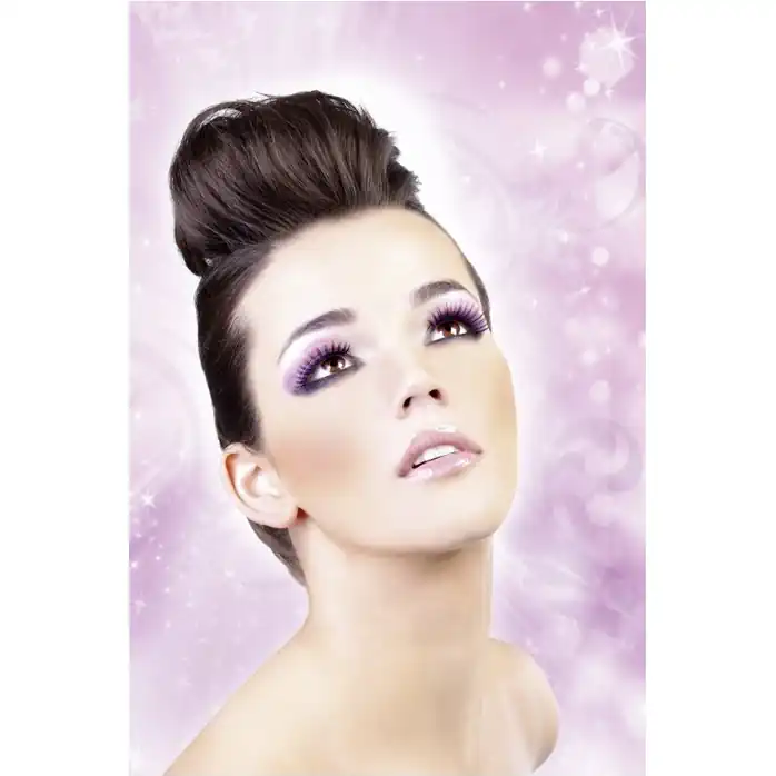 Чёрно-фиолетовые пушистые ресницы - Eyelashes Collection. Фотография 2.