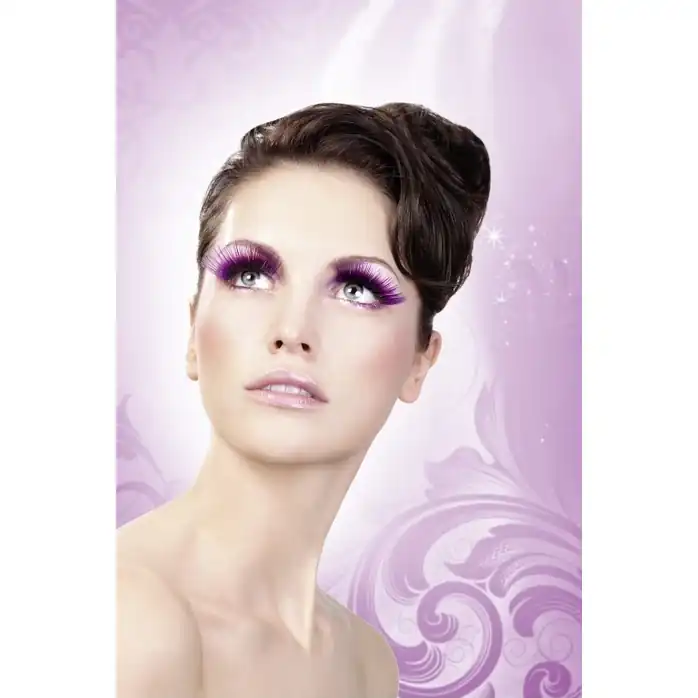 Длинные фиолетовые ресницы Deluxe - Eyelashes Collection. Фотография 2.
