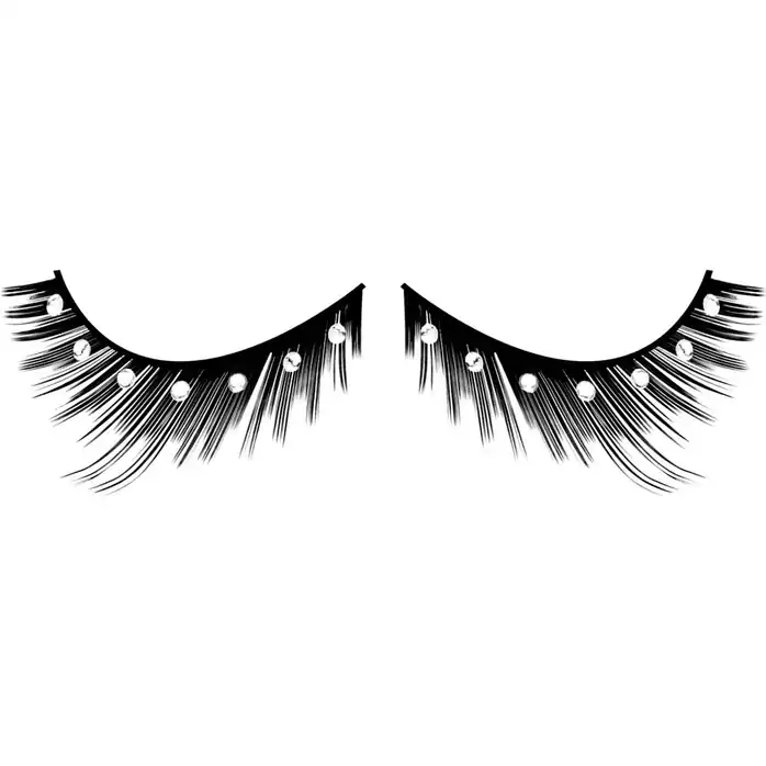 Черные пушистые ресницы с белыми кристаллами - Eyelashes Collection