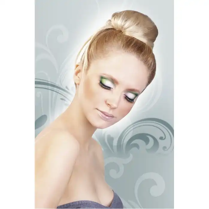Чёрные ресницы с зелёными стразами - Eyelashes Collection. Фотография 2.
