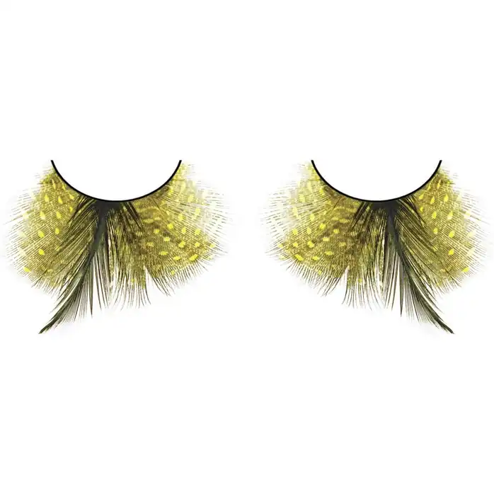 Желто-черные ресницы-перья - Eyelashes Collection