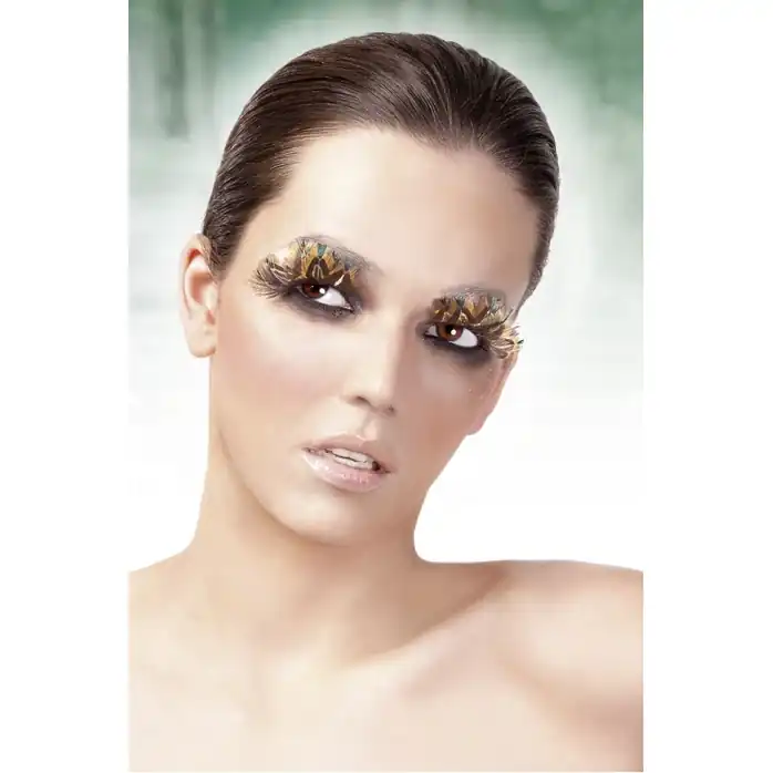 Черно-коричневые ресницы-перья - Eyelashes Collection. Фотография 2.