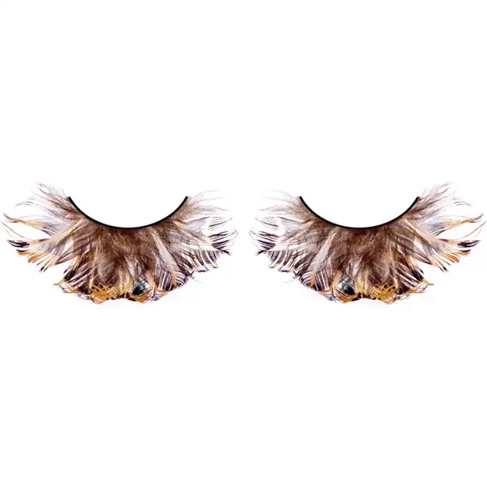 Черно-коричневые ресницы-перья - Eyelashes Collection