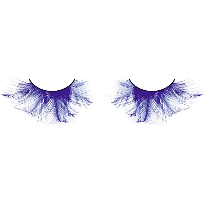 Голубые пушистые ресницы-перья - Eyelashes Collection