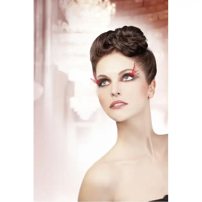 Ресницы чёрные-красные перья - Eyelashes Collection. Фотография 2.