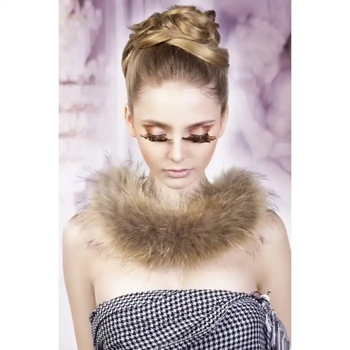 Тёмные коричневые ресницы-перья - Eyelashes Collection. Фотография 2.