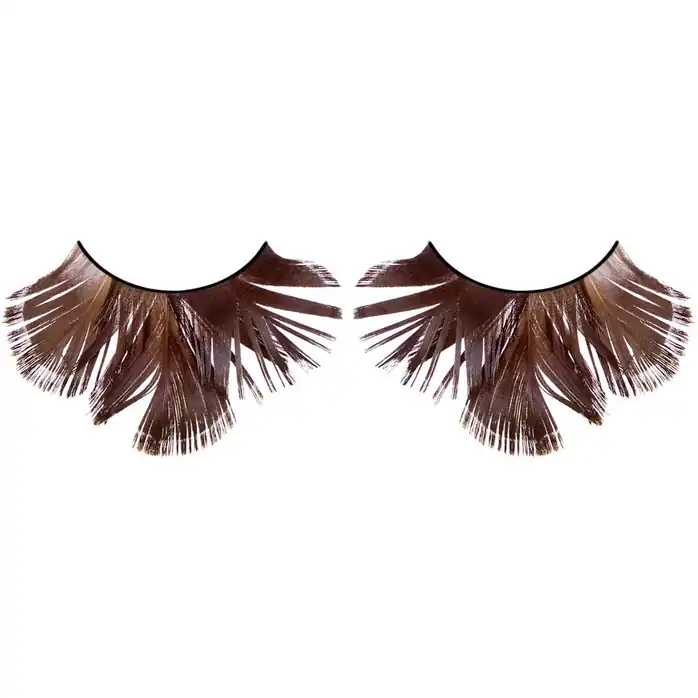 Тёмные коричневые ресницы-перья - Eyelashes Collection
