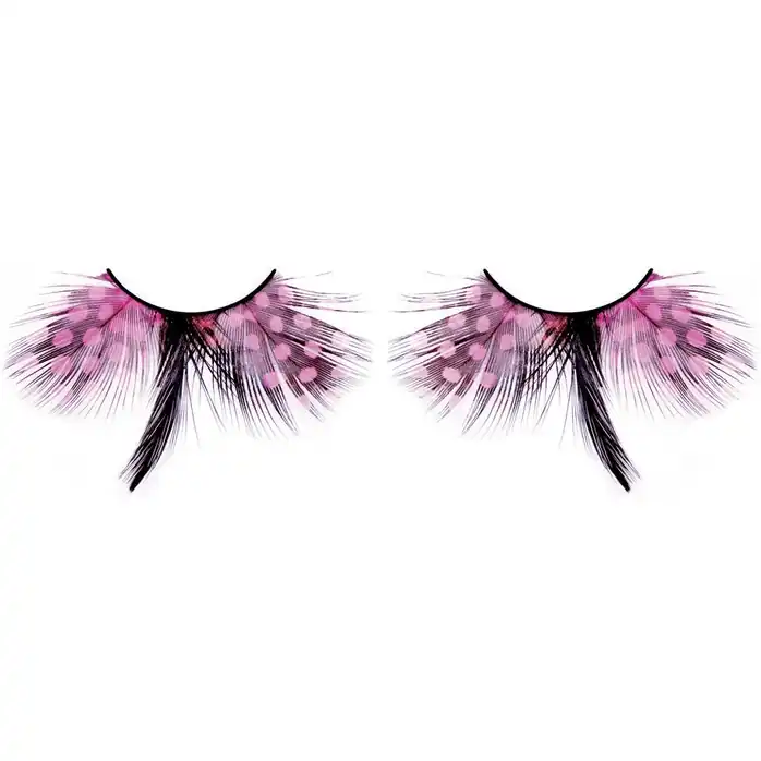 Розово-черные ресницы-перья - Eyelashes Collection