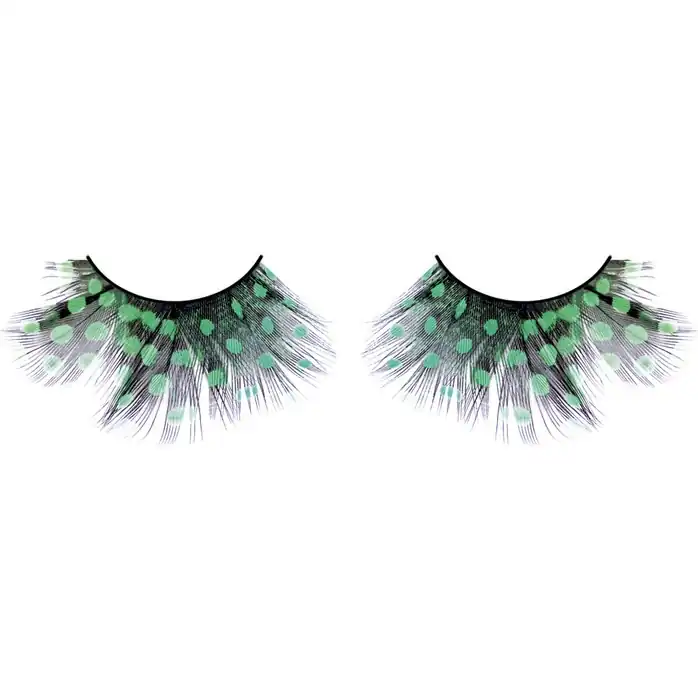 Тёмно-зеленые перьевые ресницы - Eyelashes Collection
