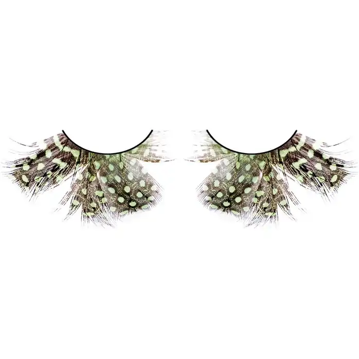 Тёмно-зеленые ресницы из перьев - Eyelashes Collection