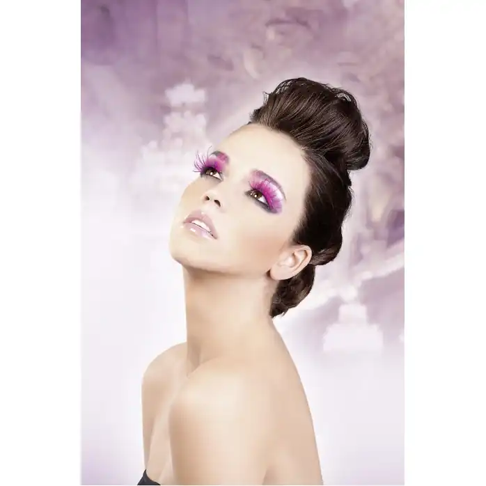 Розовые ресницы-перья - Eyelashes Collection. Фотография 2.