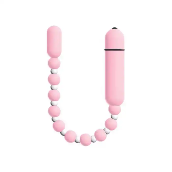Розовая анальная виброцепочка Booty Beads - 24 см - Booty Beads. Фотография 2.