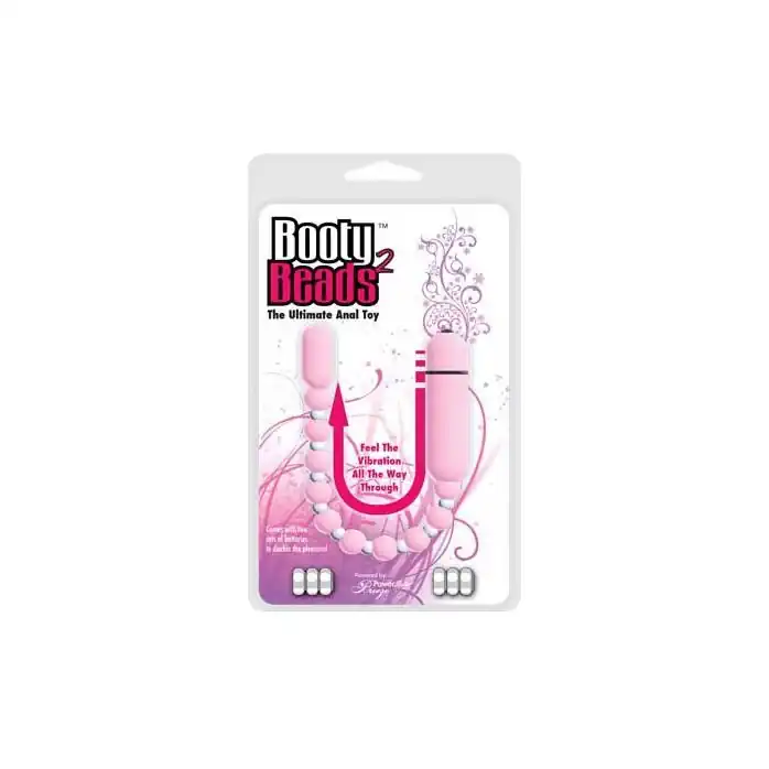 Розовая анальная виброцепочка Booty Beads - 24 см - Booty Beads