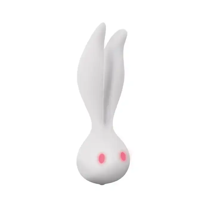 Белый вибромассажёр с ушками Go-Go Rabbit - 13,5 см