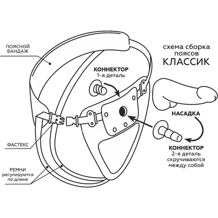 Женский страпон с реалистичной насадкой - 17 см - HARNESS CLASSIC. Фотография 9.
