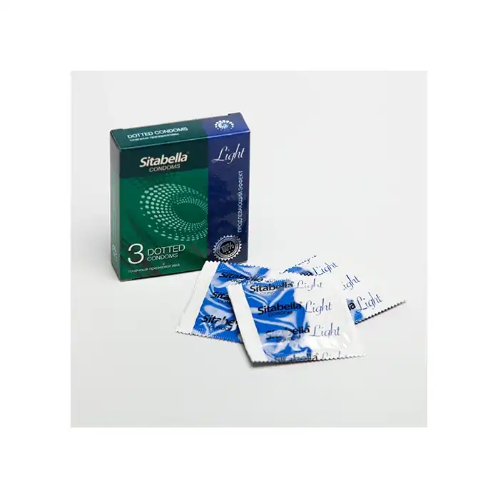 Презервативы Sitabella Light с продлевающим эффектом и точками - 3 шт - Sitabella condoms