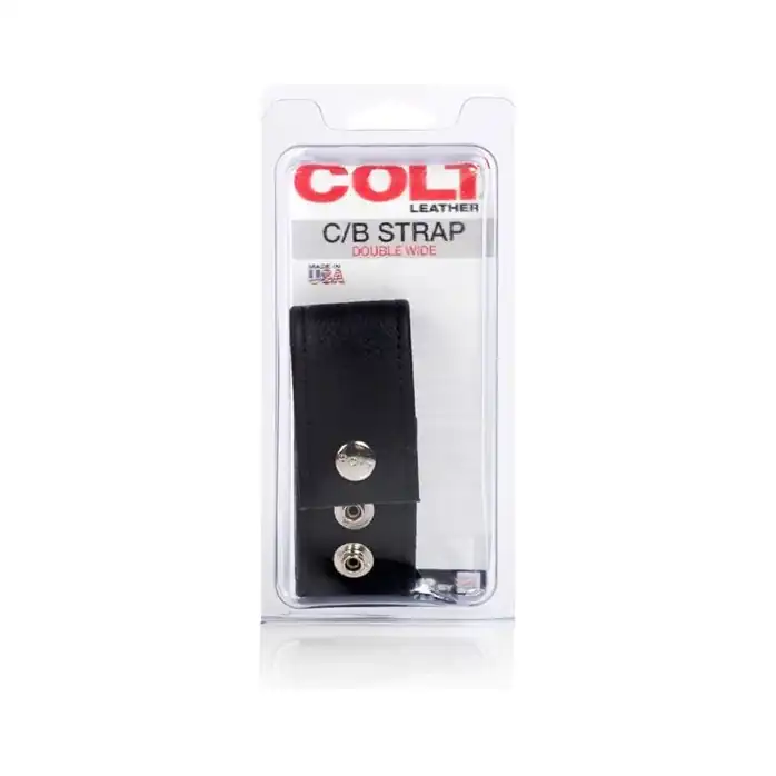 Кожаная утяжка для пениса Double Wide Leather Strap - Colt. Фотография 3.