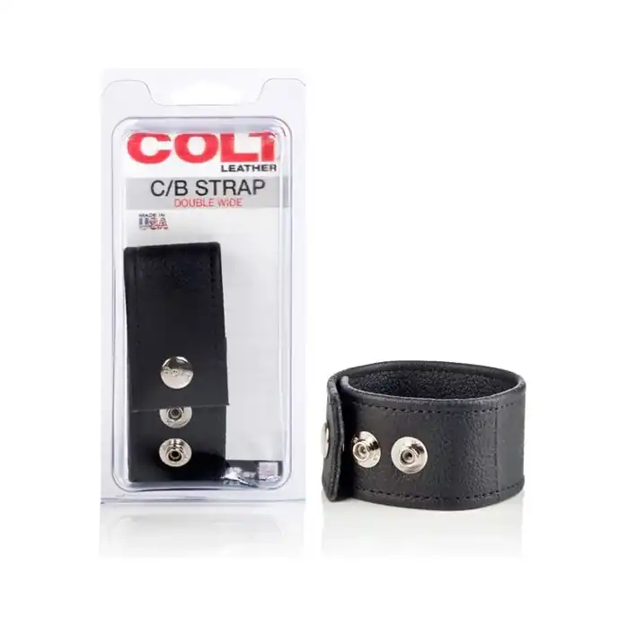 Кожаная утяжка для пениса Double Wide Leather Strap - Colt