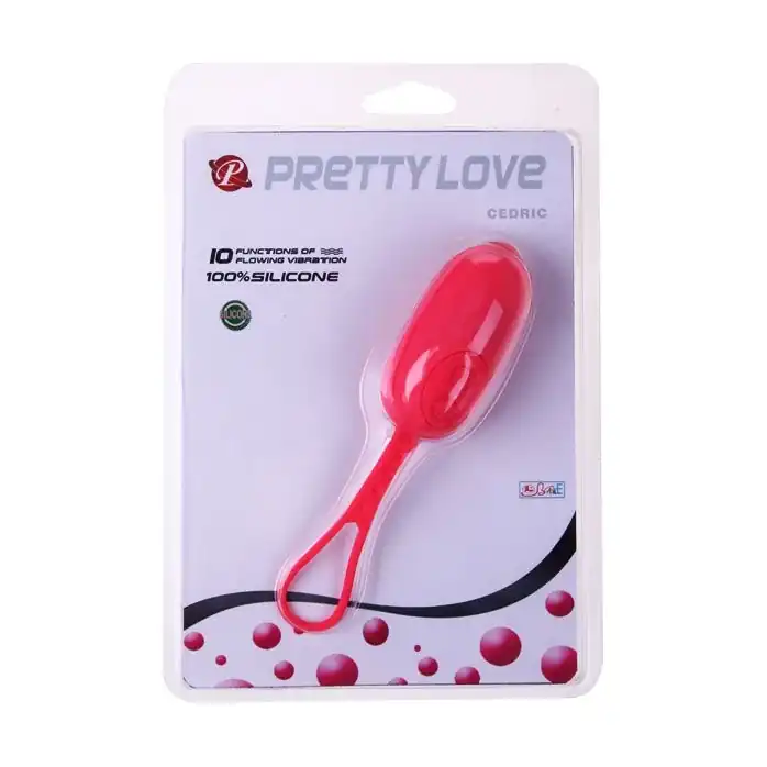 Розовое виброяйцо с петлей Cedric - 13,8 см - Pretty Love. Фотография 8.