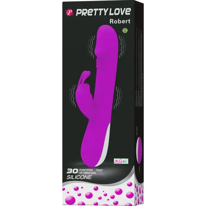 Вибратор с крупной головкой и стимулятором клитора Robert - 21 см - Pretty Love. Фотография 5.
