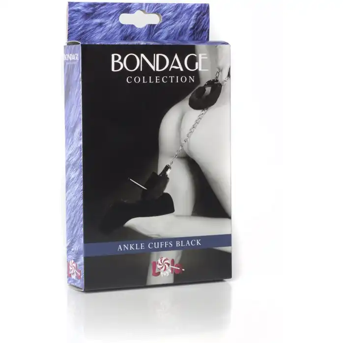 Чёрные меховые оковы на ноги Bondage - Bondage Collection. Фотография 3.