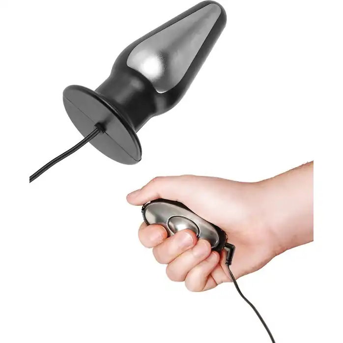 Чёрная анальная пробка EXTREME BUTT PLUG для электростимуляции - 12,7 см - Fetish Fantasy Shock Therapy. Фотография 4.