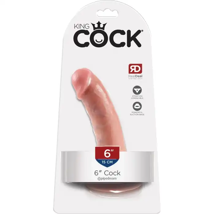 Телесный фаллоимитатор 6 Cock на присоске - 15,2 см - King Cock. Фотография 8.