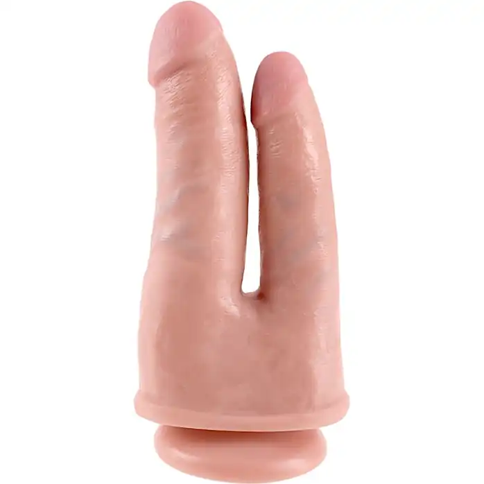 Фаллоимитатор для двойного проникновения DOUBLE PENETRATOR на присоске - 20,9 см - King Cock
