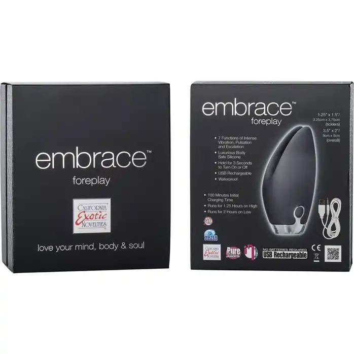 Серый перезаряжаемый вибромассажер Embrace Foreplay - Embrace. Фотография 3.