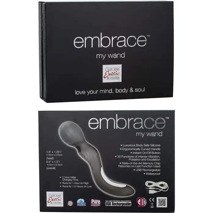 Перезаряжаемый серый вибромассажер My Wand - 22,75 см - Embrace. Фотография 3.