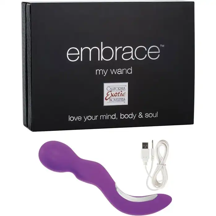 Перезаряжаемый фиолетовый вибромассажер My Wand - 22,75 см - Embrace. Фотография 2.