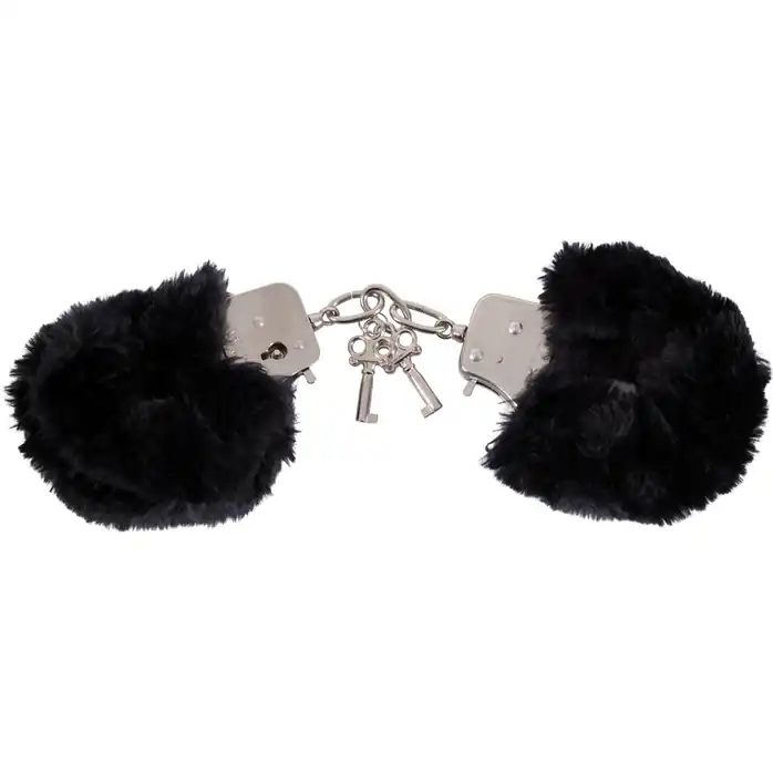 Черные меховые наручники Love Cuffs Black - You2Toys