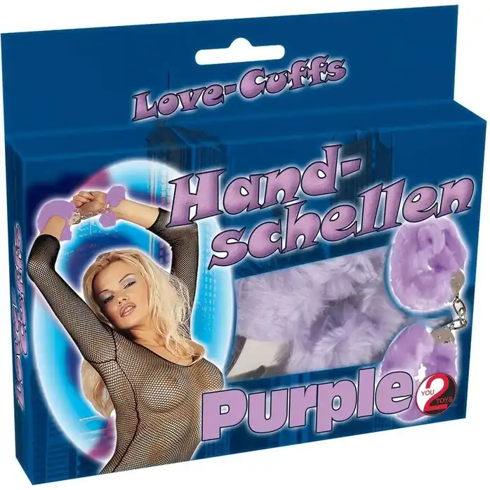 Фиолетовые меховые наручники Love Cuffs - You2Toys. Фотография 2.