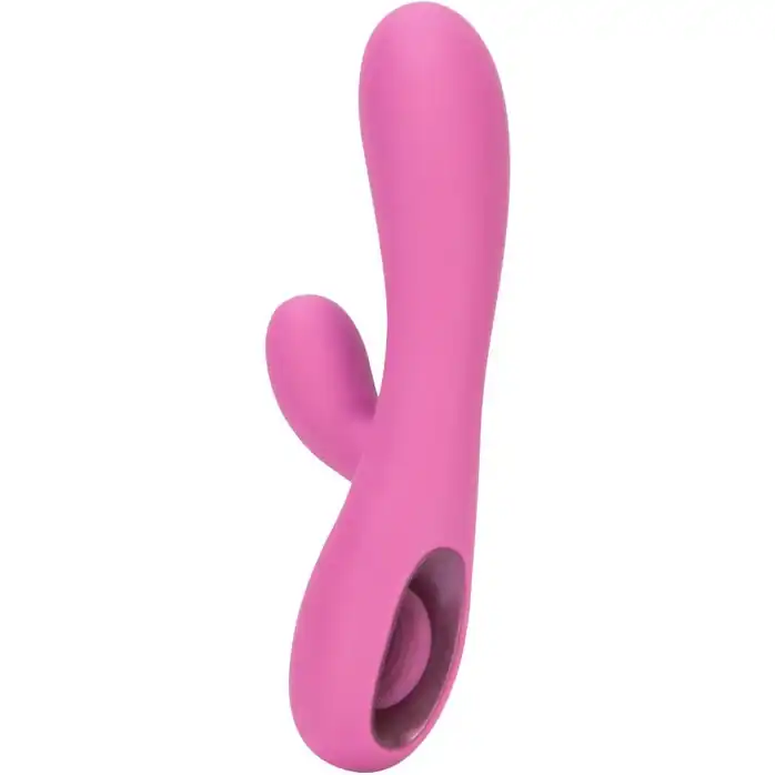 Розовый вибромассажер Tease 6x Rabbit Style со стимуляцией клитора - 17,8 см - UltraZone