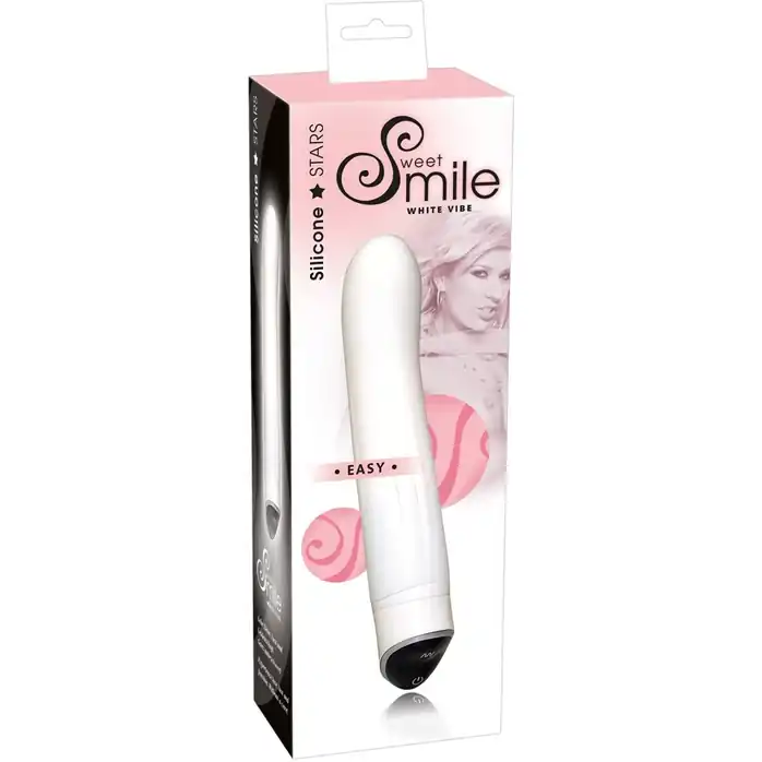 Белоснежный вибратор Smile Easy из силикона - 22 см - Smile. Фотография 4.