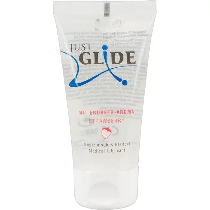 Смазка на водной основе Just Glide с ароматом клубники - 50 мл. - Just Glide