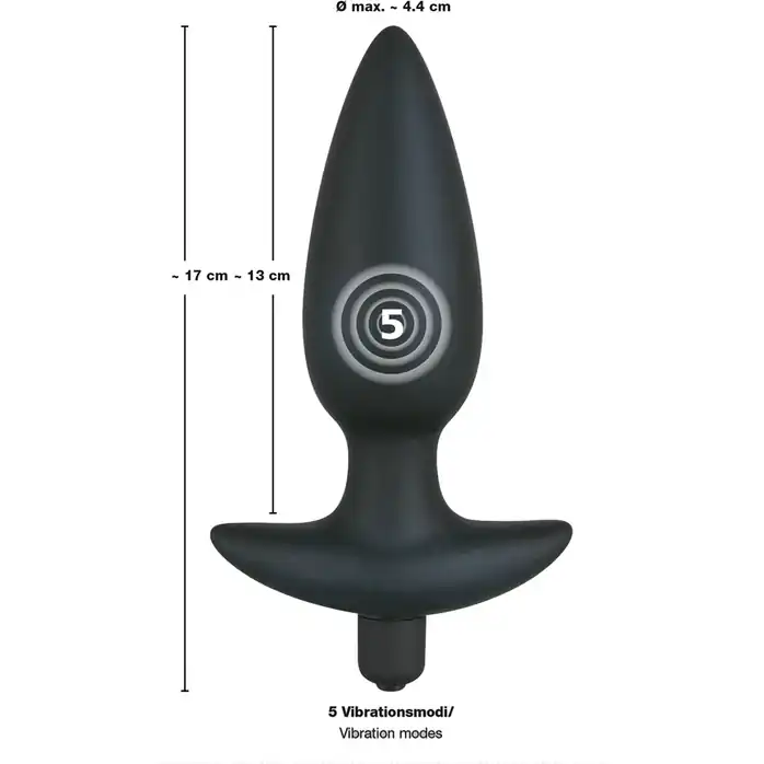 Чёрная анальная вибровтулка Black Velvet с 5 скоростями - 17 см - You2Toys. Фотография 4.