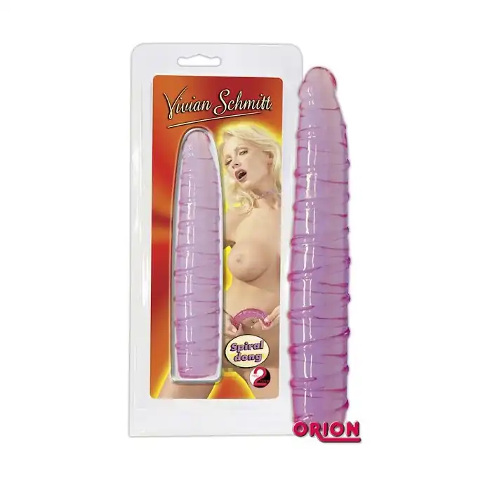 Фиолетовый фаллоимитатор с рельефом Vivian Schmitt Spiral dong - 18 см - You2Toys