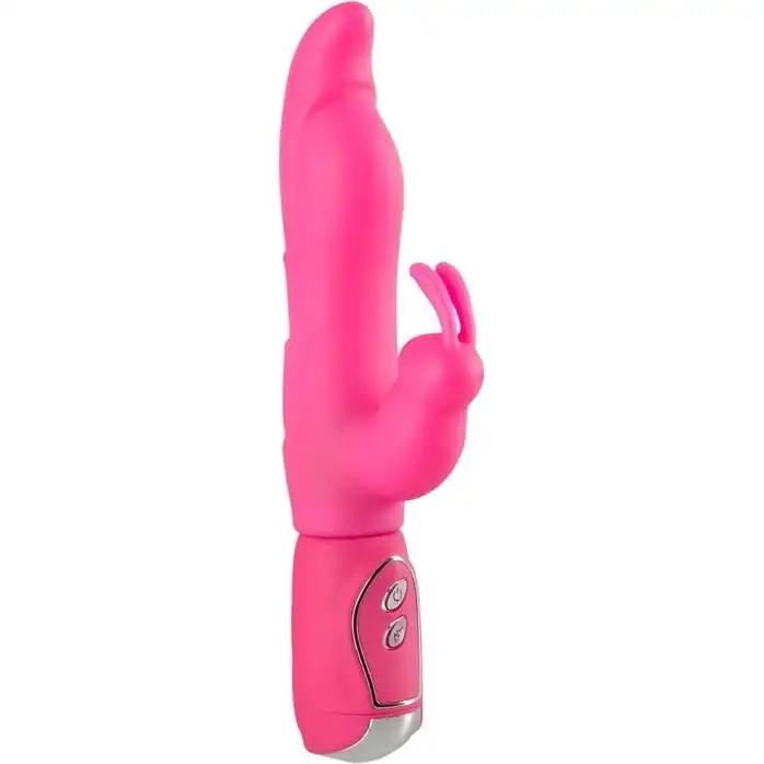 Вибратор с клиторальным стимулятором и функцией подкачки Pink Surprise - 25 см - You2Toys