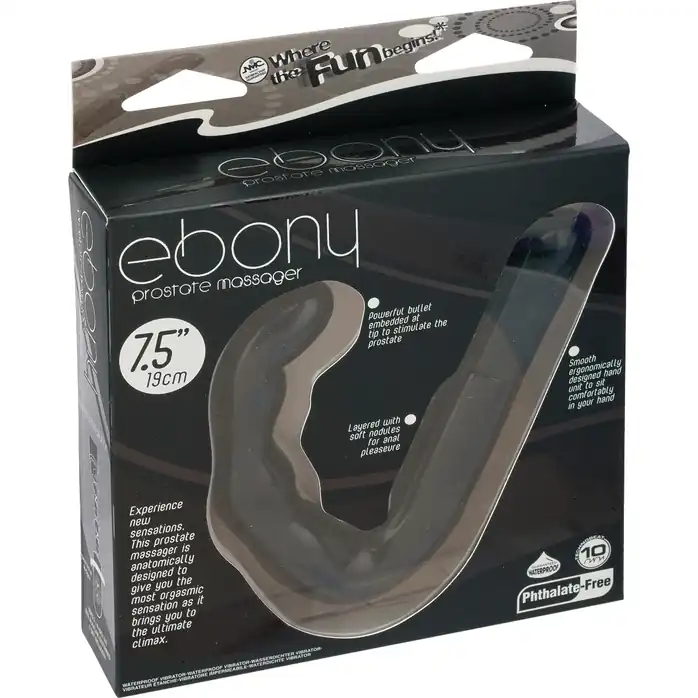 Чёрный стимулятор простаты Ebony Prostate Massager. Фотография 2.