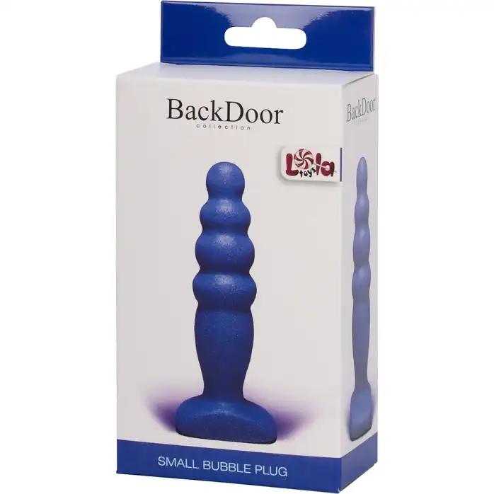 Синий анальный стимулятор Small Bubble Plug - 11 см - Back Door Collection. Фотография 2.