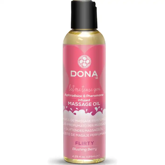 Массажное масло с феромонами DONA Flirty Blushing Berry - 125 мл - DONA