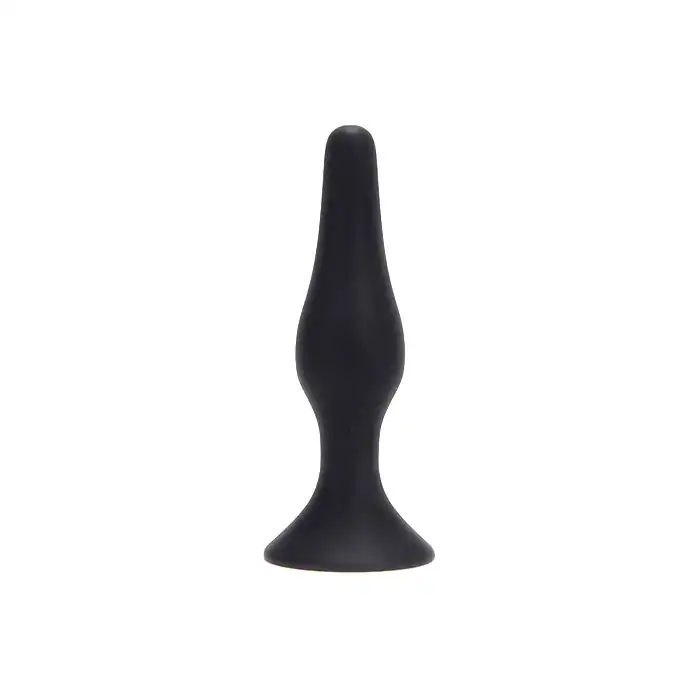 Малая чёрная анальная пробка из силикона ANAL BOTTLE PLUG SILICONE SMALL - 10 см - Silicone