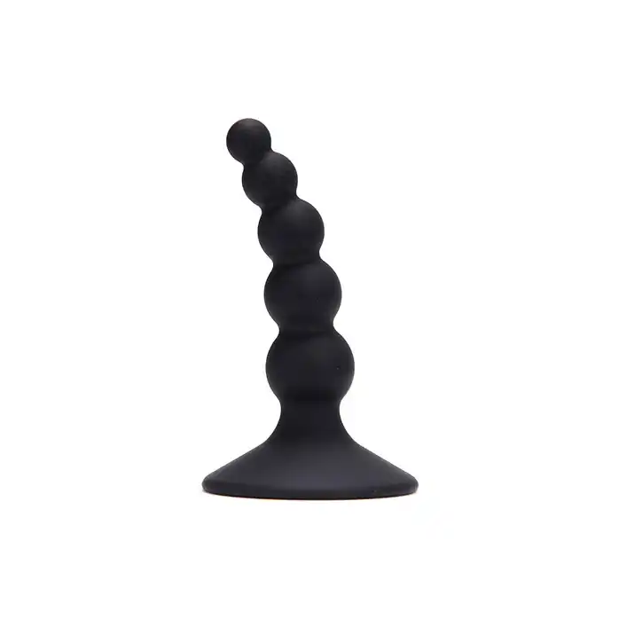 Чёрная анальная пробка-ёлочка DOMINO ASS PUNISHER SILICONE - 9,5 см - Silicone