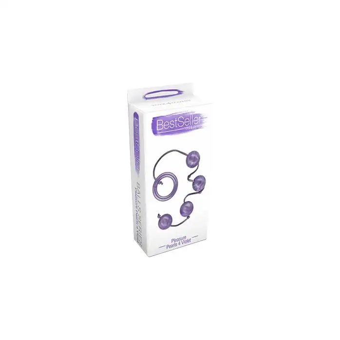 Фиолетовые анальные шарики LEASURE PEARLS 4 VIOLET - 30 см - BestSeller. Фотография 2.
