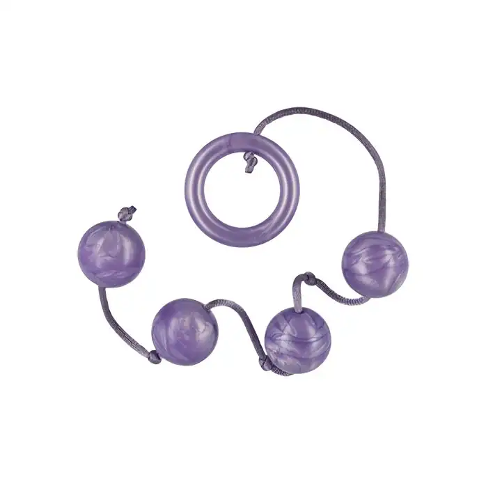 Фиолетовые анальные шарики LEASURE PEARLS 4 VIOLET - 30 см - BestSeller