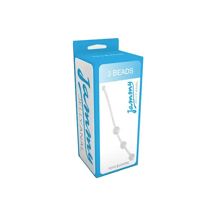 Прозрачная анальная цепочка JAMMY JELLY ANAL 3 BEADS CRYSTALL - 15 см - Jammy Jelly Anal. Фотография 2.
