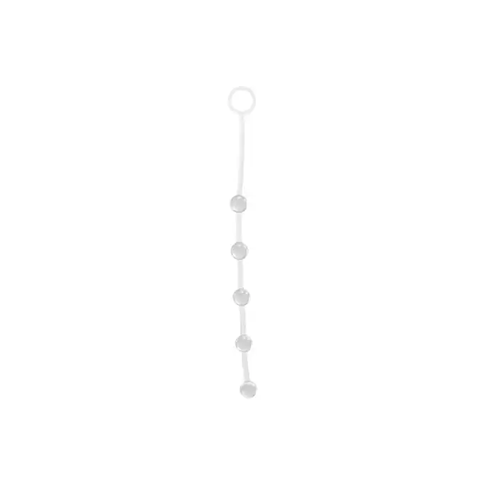 Прозрачная анальная цепочка с 5 шариками JAMMY JELLY ANAL 5 BEADS CRYSTALL - 38 см - Jammy Jelly Anal